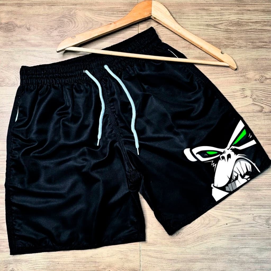 Bermuda Short Masculino Modelo GORILA - Design Esportivo Ideal para Academia, Skate, Corrida