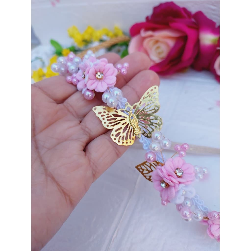 Faixinha para bebê Jardim Encantado, Tiara infantil luxo de flores.