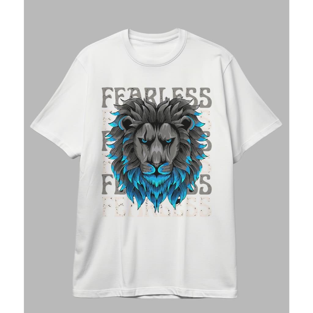 Camiseta Oversized Estampa Fearless Casual Confortável Cores