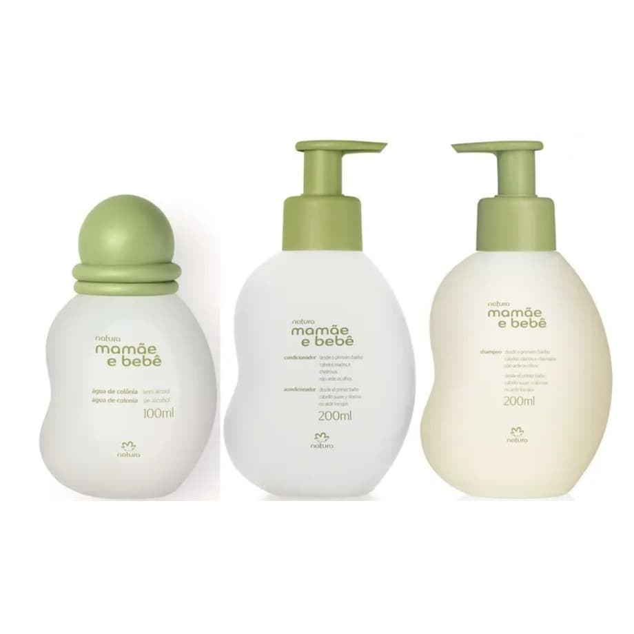 Combo Mamãe e Bebê Natura (Colônia 100ml, Shampoo e Condicionador Mamãe e Bebê 200 ml) - 3 itens - Recem Nascido