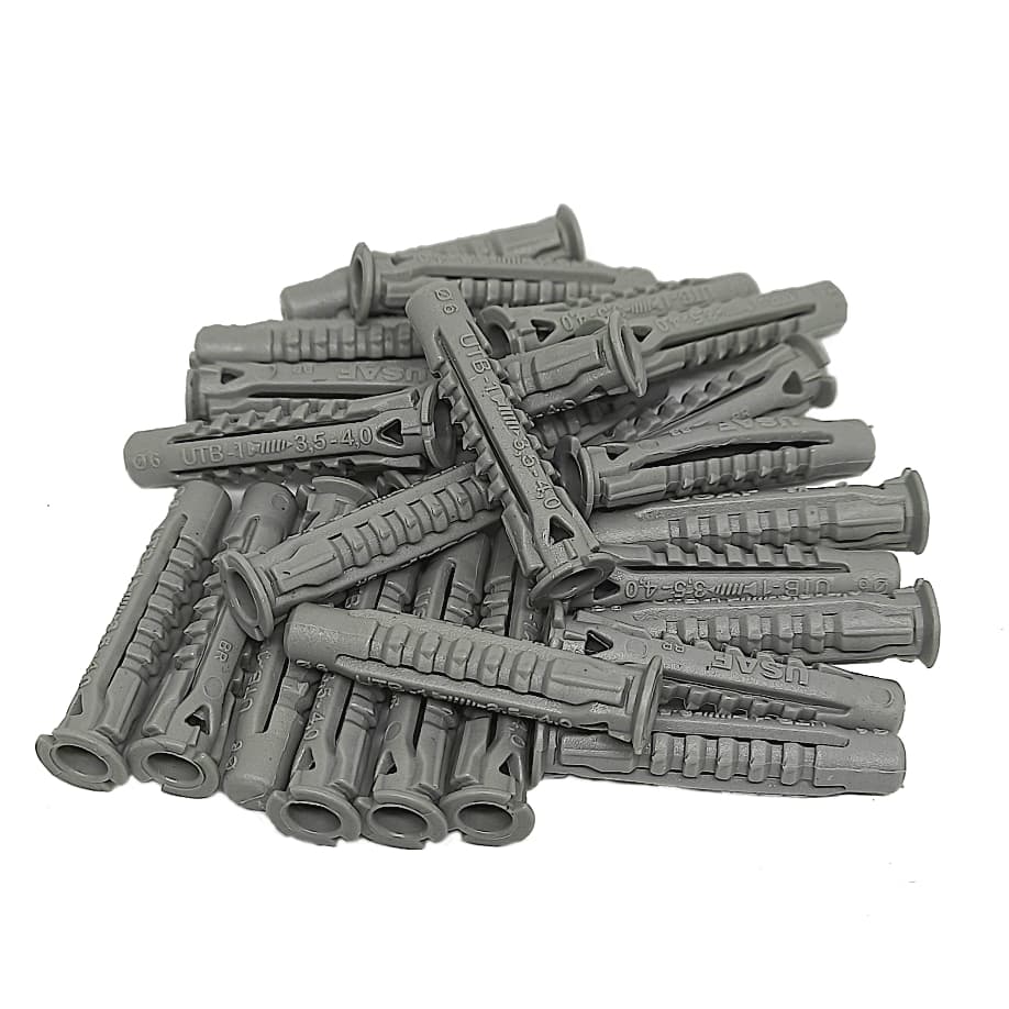 Bucha Em Nylon 6mm Para Bloco Oco - 25 Pcs - Tipo Fischer