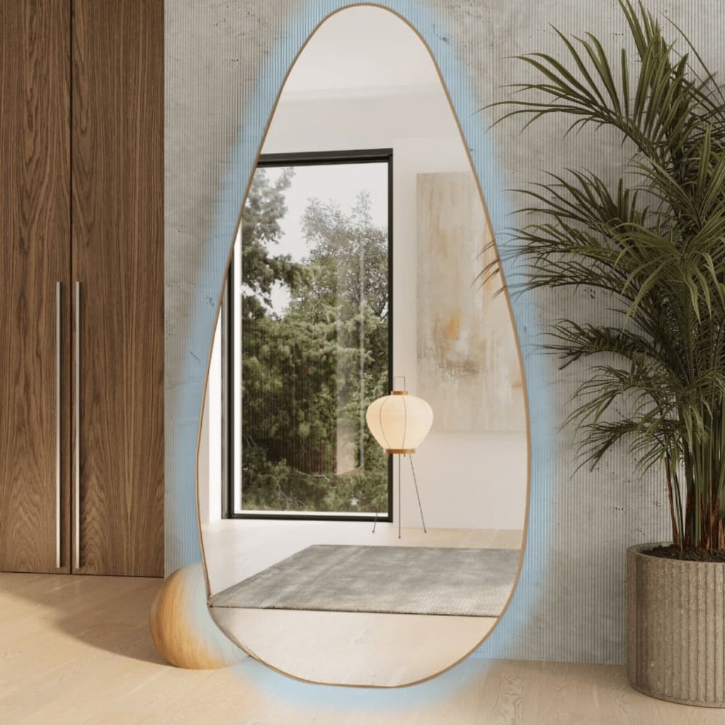 Espelho Mônaco Orgânico Grande Com Led Amarelo ou Branco Bivolt + Fonte de tomada INCLUSA