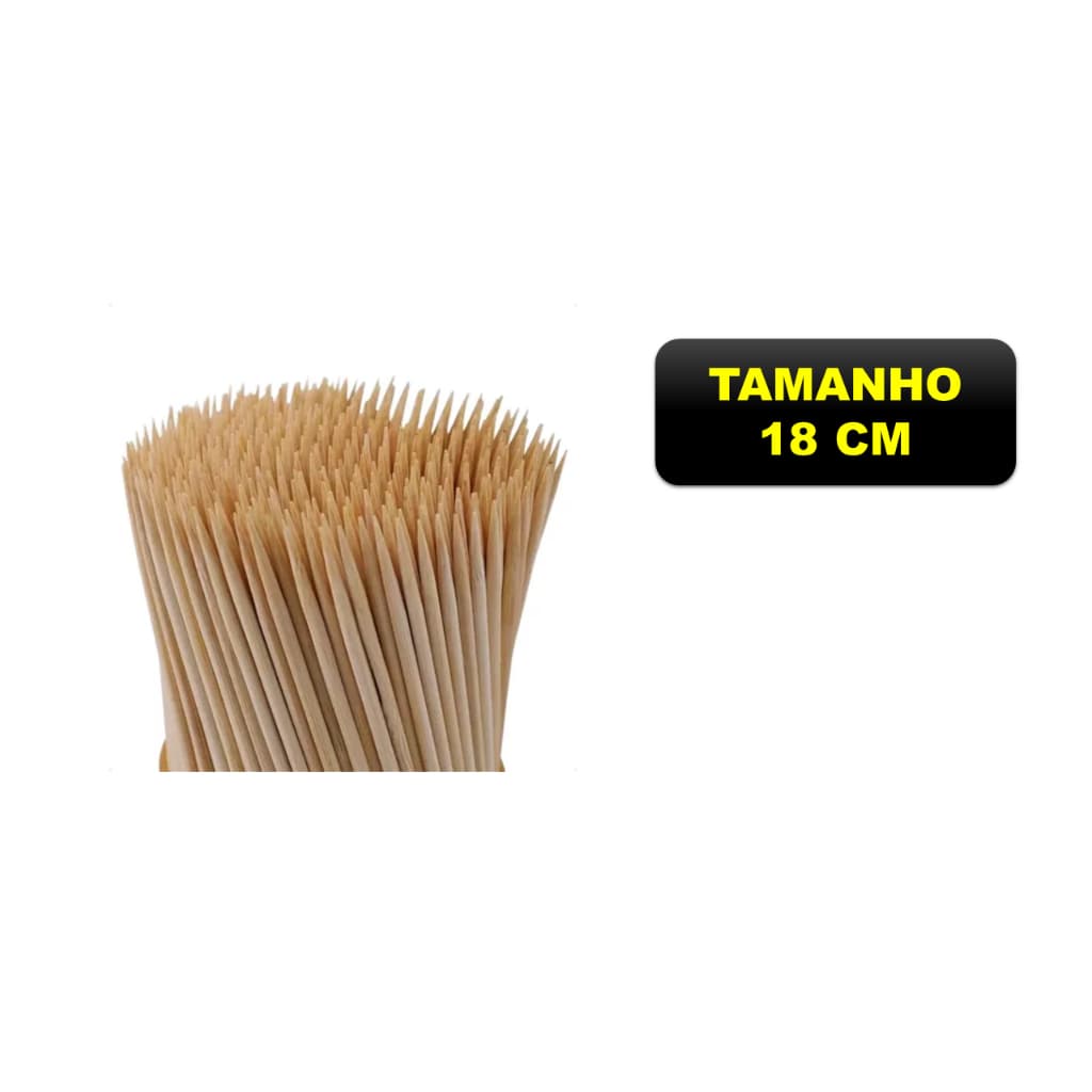 1000 Espetos Palito de Bambu 18 cm Para Churrasco Talge