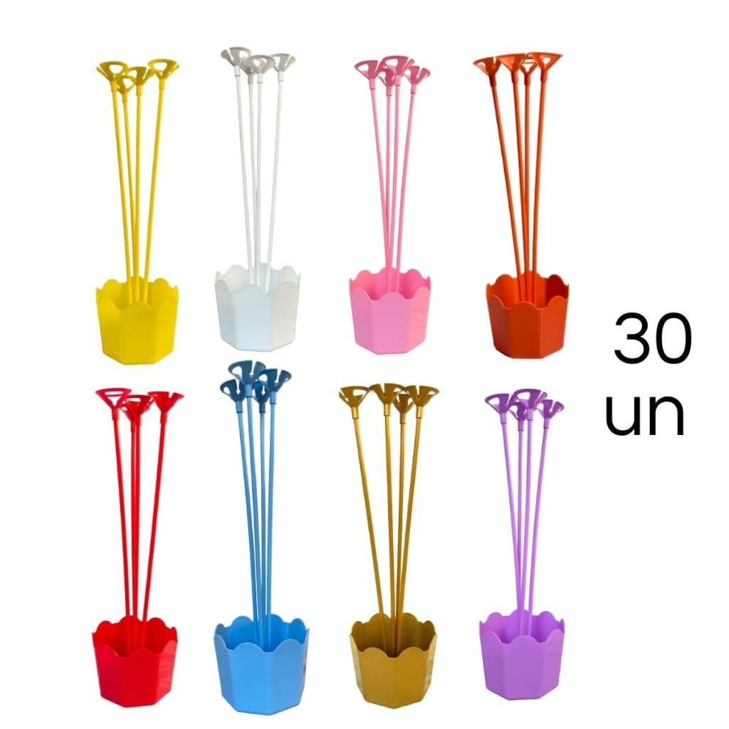 Cachepot Centro de Mesa c/  Varetas + suporte De Balão 30 UN