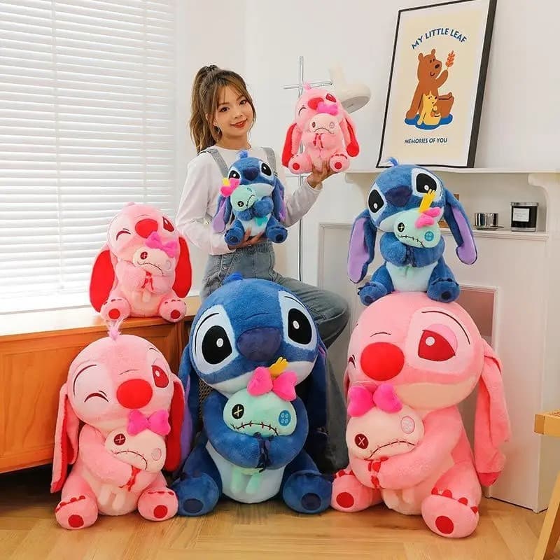 Pelúcias Stitch Disney Lilo Stitch ou Angel Stitch + Xepa Scrump Antialérgico