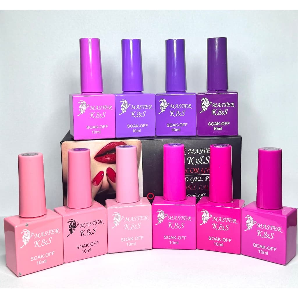 Kit Manicure 10 Esmaltes QUADRADO Em Gel K&S SOAK-OFF Anvisa 10ml Profissional Beauty