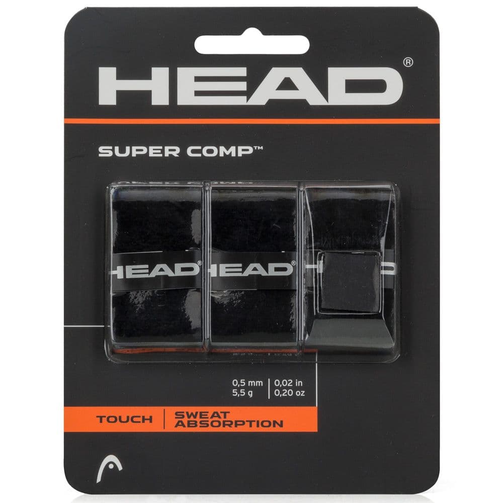 Overgrip Head Super Comp - Over Grip Para Raquetes de Tênis, Beach Tennis, Padel, Badminton - 3 Unid