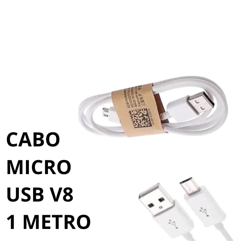 Cabo V8 CBV81M Micro USB para Dados ou Carregamento 1 metro Compatível com  celulares Samsung Motorola LGs