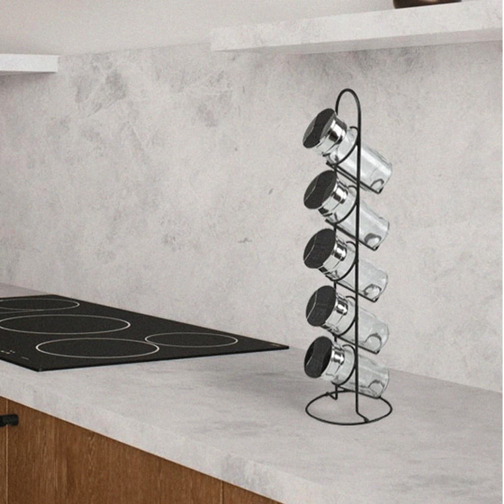 Porta Temperos Industrial 5 Peças C/ Suporte Porta Condimento