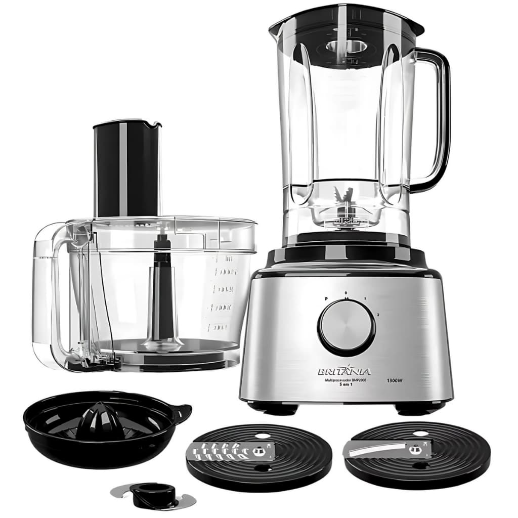 Multiprocessador 5 Em 1 Espremedor Turbo Inox Britania 1300w ( O Maior do Mercado! )