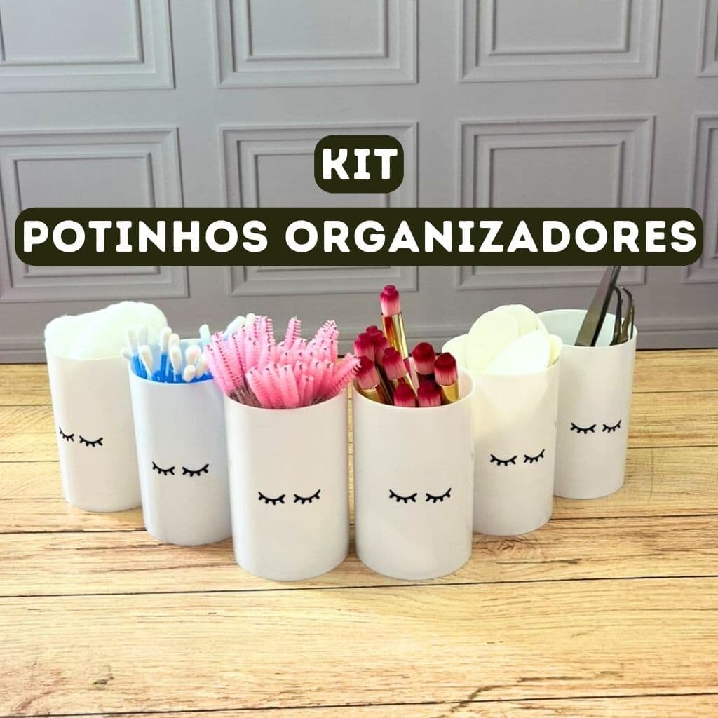 Kit de Potinhos Armazenar microbrush e Pincel Maquiadoras Lash Designer micropigmentadora lash