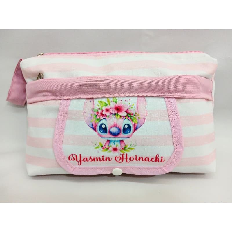 Porta Fraldas e Lenço Umedecidos PERSONALIZADO COM NOME... Stitch💖