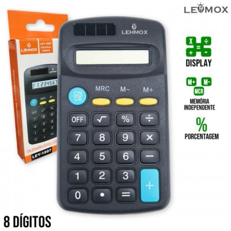 Calculadoras Pequena Mini De Bolso Escolar Visor Grande  8 Digitos