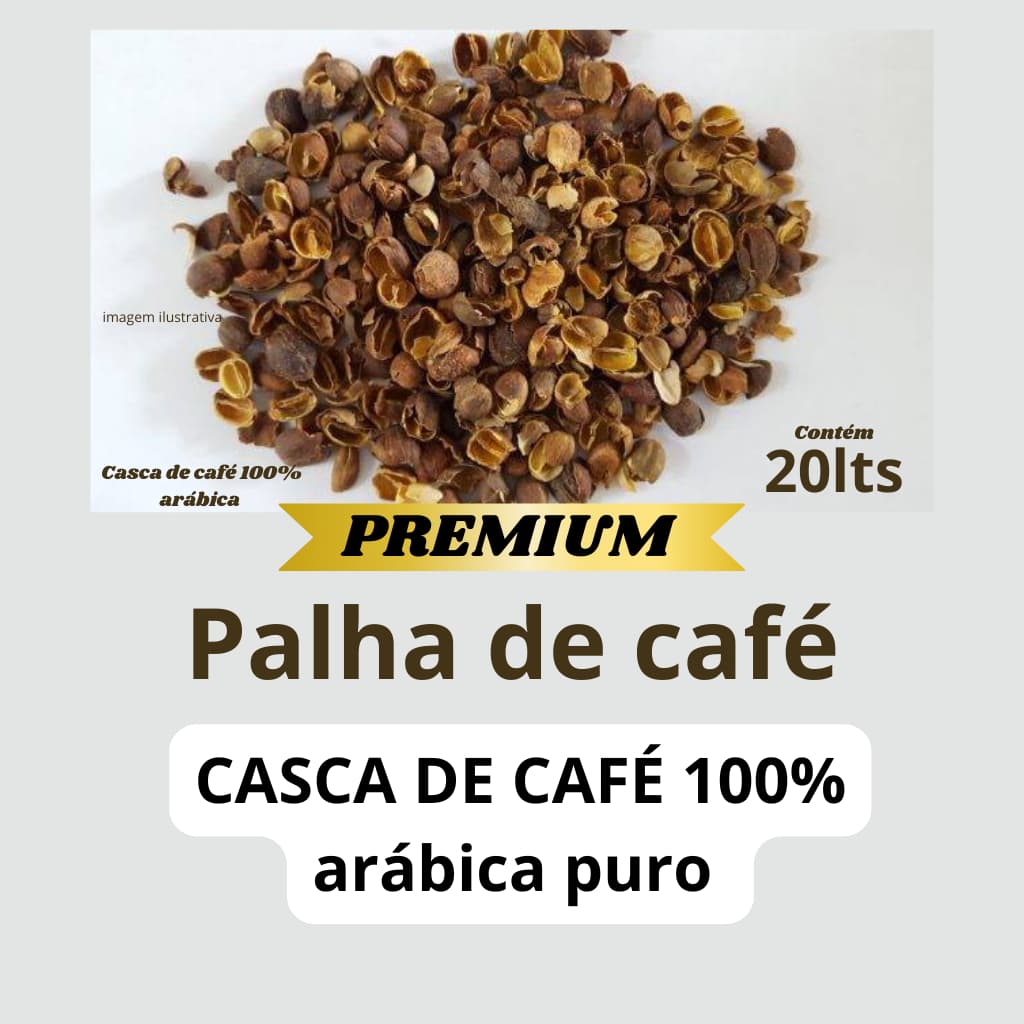 Casca de Café Original 20 litros Palha de café Casca de Café Palha de Café Natural Pura Casca - Palha de Arroz não
