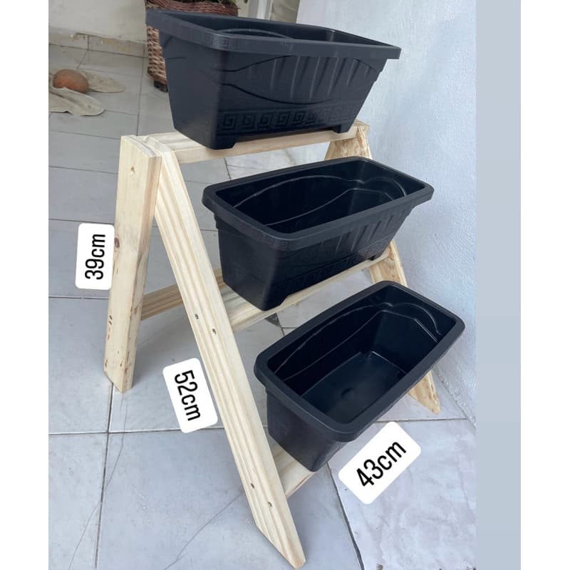 Suporte para plantas Estante jardim vertical, Floreira de madeira com prateleiras,horta de apartamento