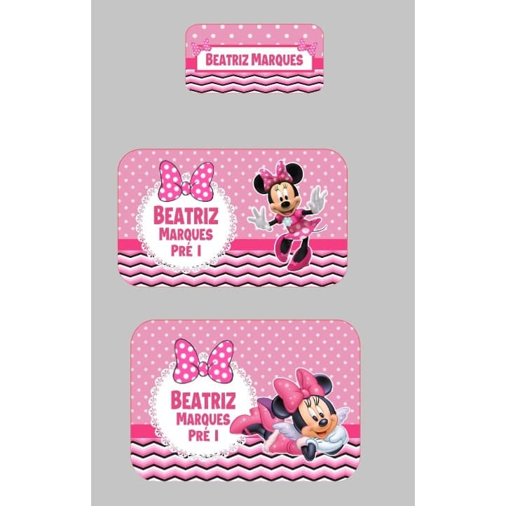 Kit 92 Unidades Minnie Rosa para Material Escolar