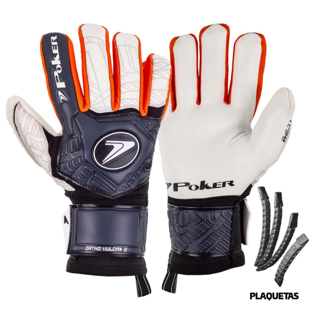 Luva De Goleiro Poker Ortho Vulcan Profissional - Com Talas Ortho Tech