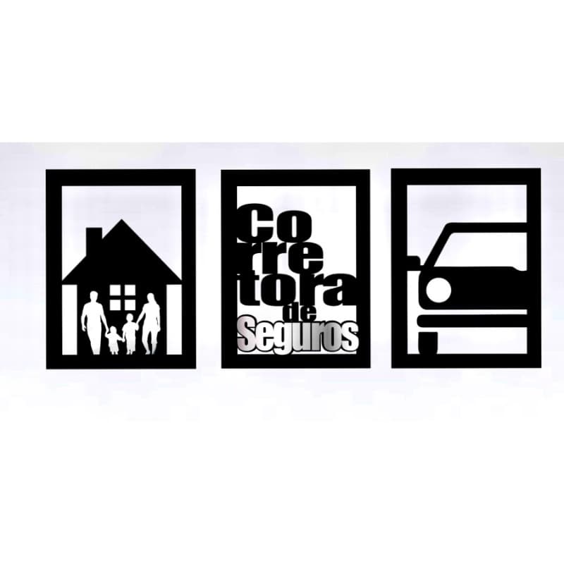 Quadros Corretora de Seguros kit com 3
