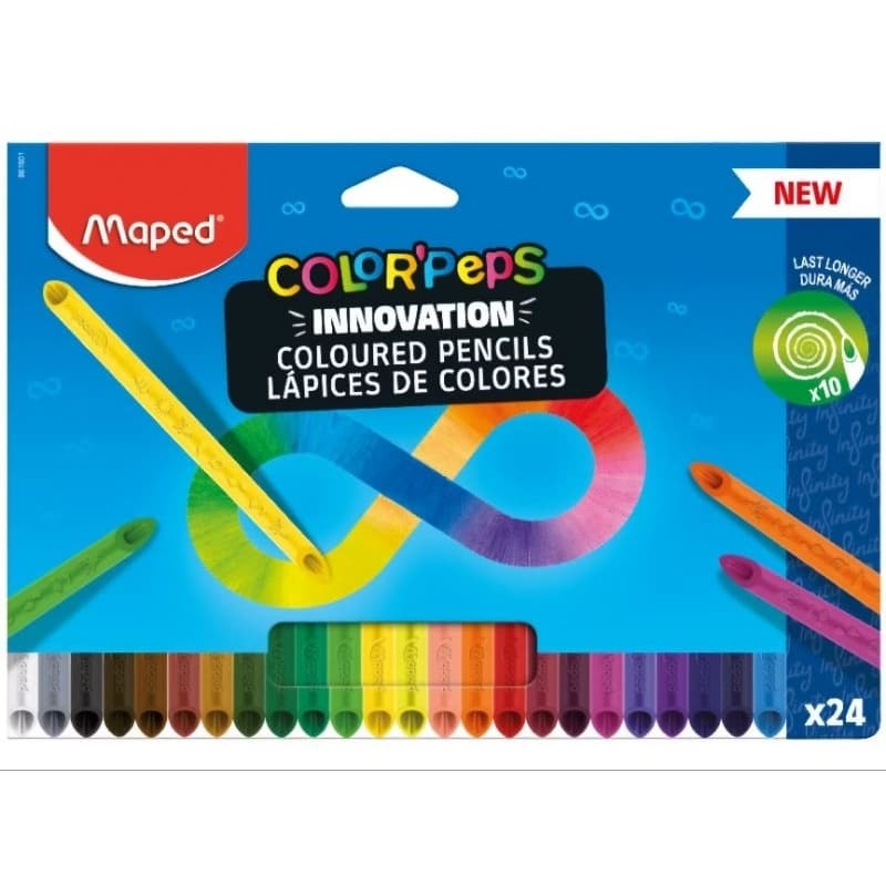 Lápis de Cor Infinito Color'Peps Infinity  com 24 cores - MAPED - Material Escolar