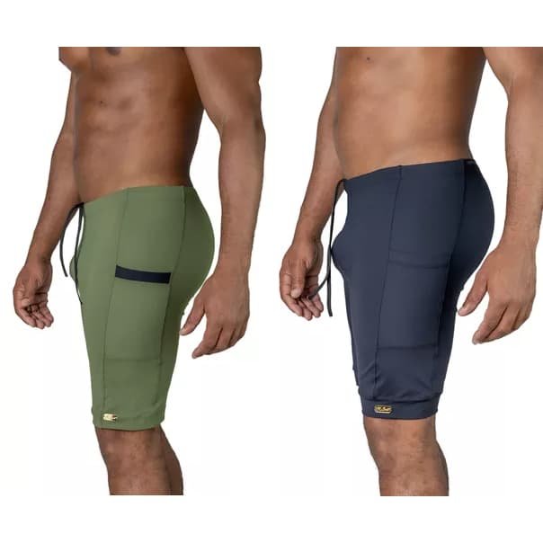 Kit 2 Bermudas De Compressão Masculina Com Bolso Corrida