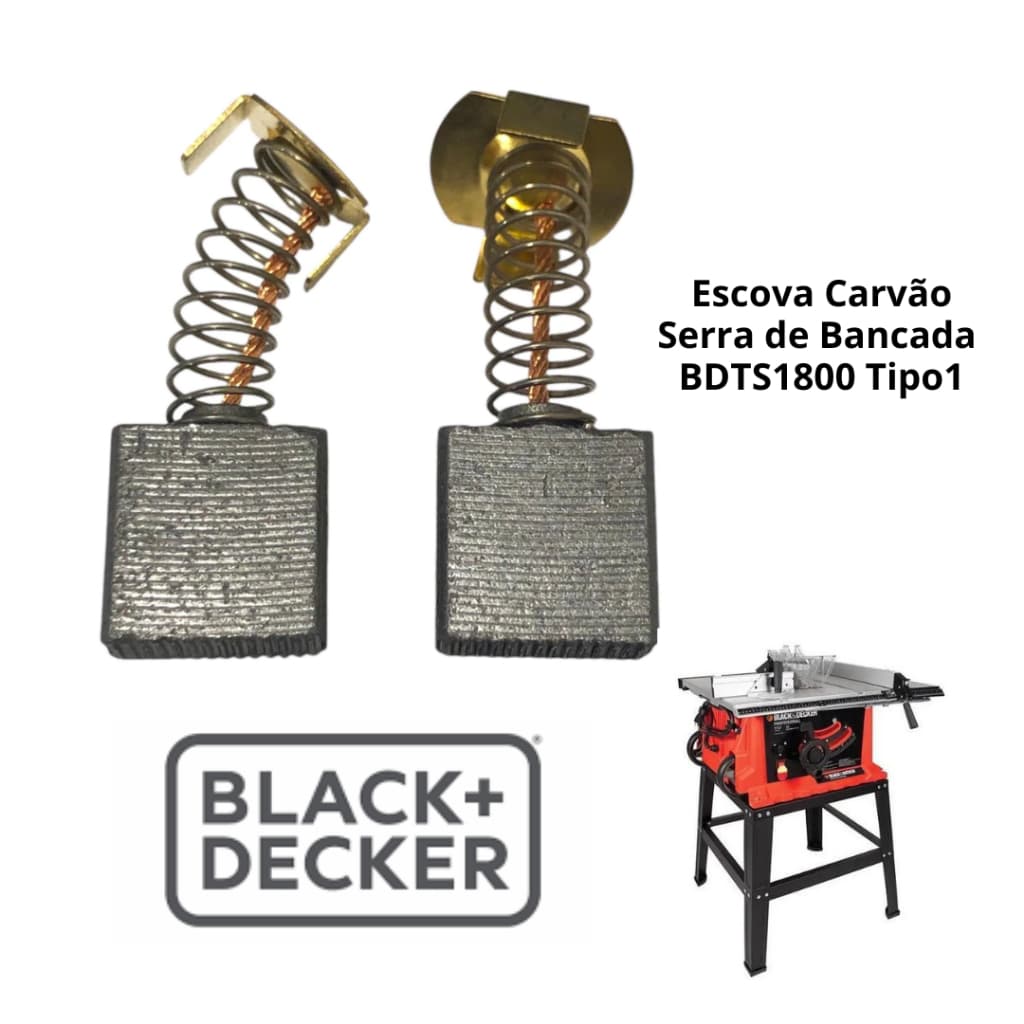 Escova Carvão Black Decker Serra de Bancada BDTS1800 Tipo1