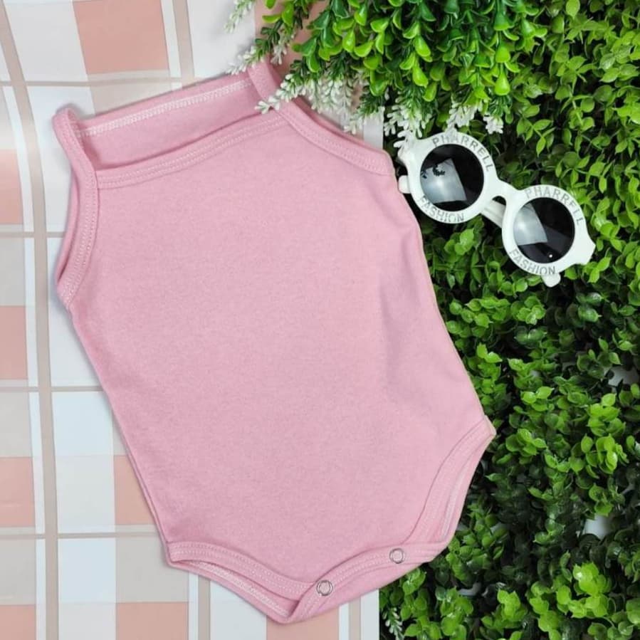 Body Infantil Feminino Body de Alcinha Liso Moda Verão Bebê Varias Cores 100% Suedine