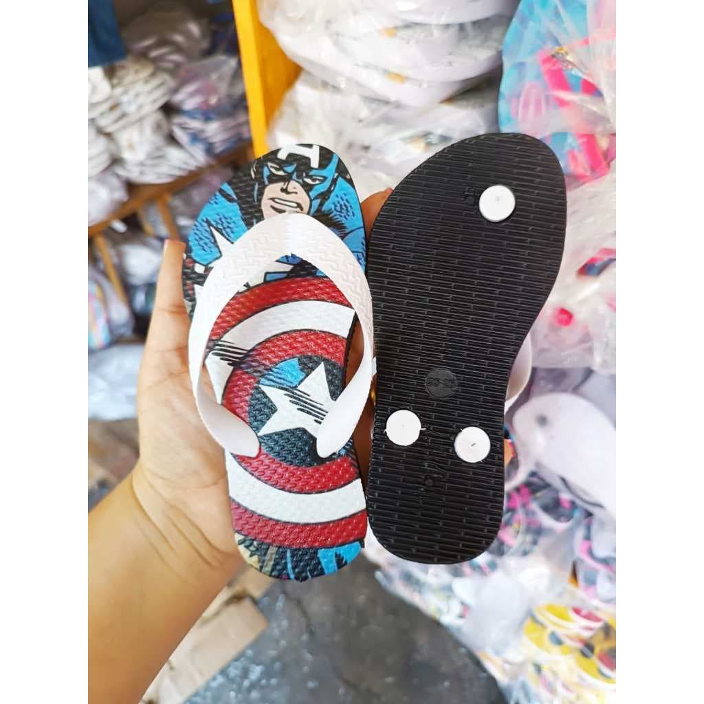 Chinelo Sandalia de dedo Confortavel Masculino Menino Personagens Homem aranha Sonic Capitão américa Bob esponja Pokémon