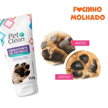 Hidratante de Patinhas Coxins Pet Para Cães e Gatos Hidrata Patinhas Pet Clean 150gr