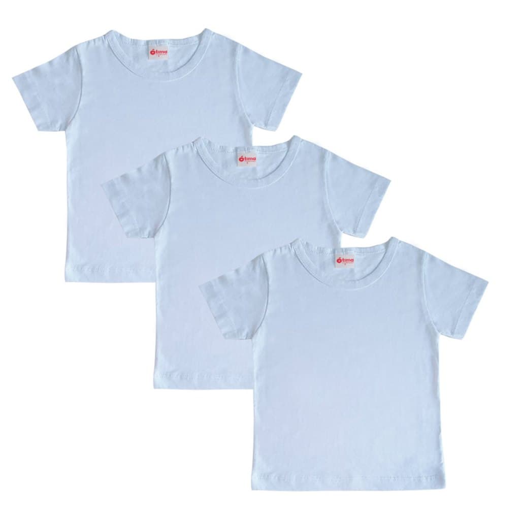 Kit 3 Camisetas Branca lisa 100% Algodão