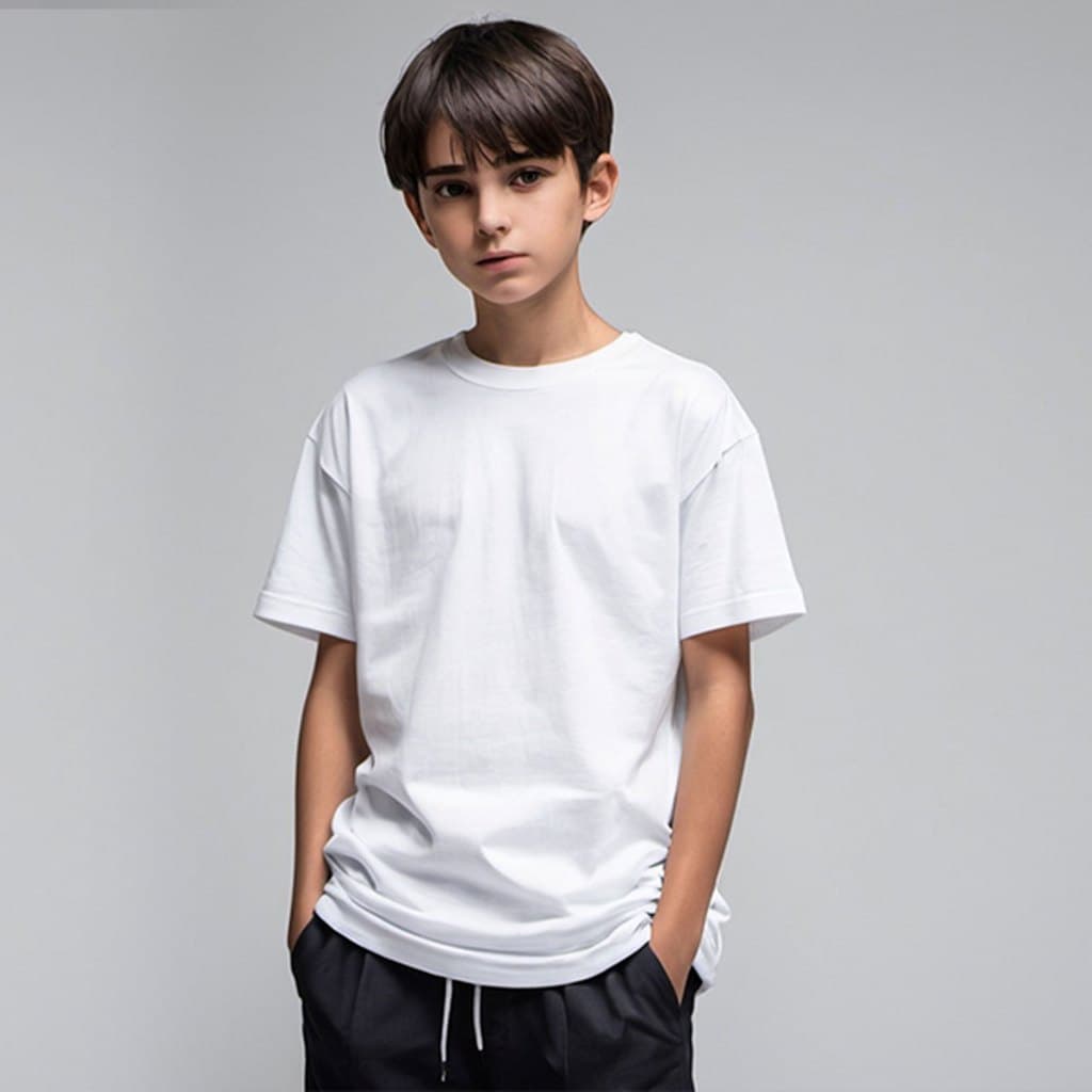 Camiseta Branca Lisa 100% Algodão 2 ao 12 Anos