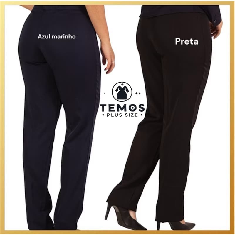 Calça Feminina Social Preta Elastano Direto Da Fábrica