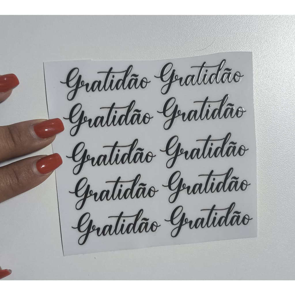 Palavra ADESIVA para superfícies rígidas  - Gratidão