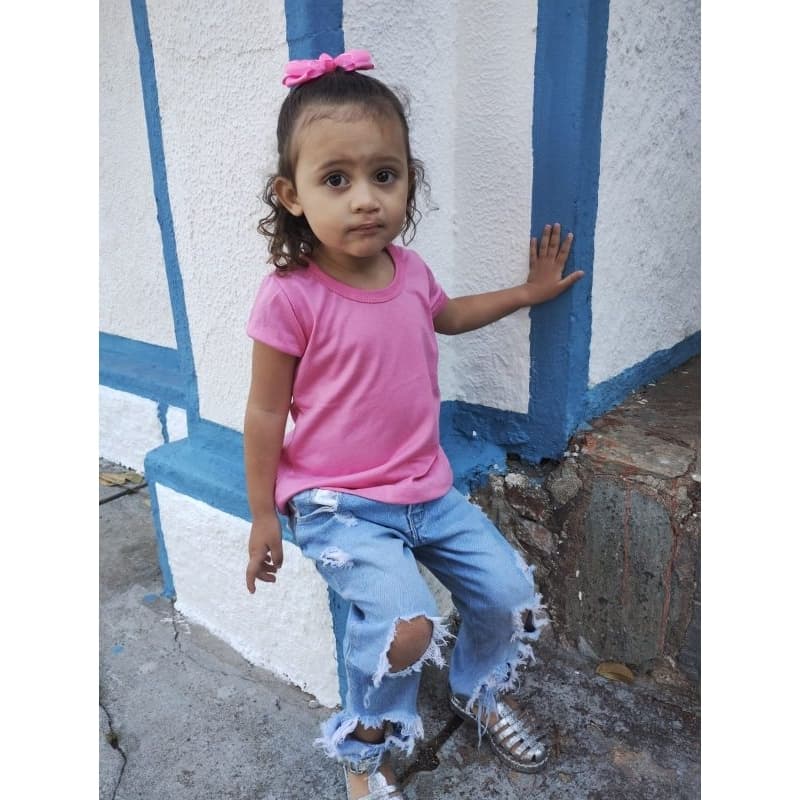 Camiseta lisa rosa infantil blusa lisa rosa  para meninas