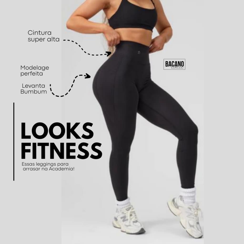 Legging básica academia cintura extra alta