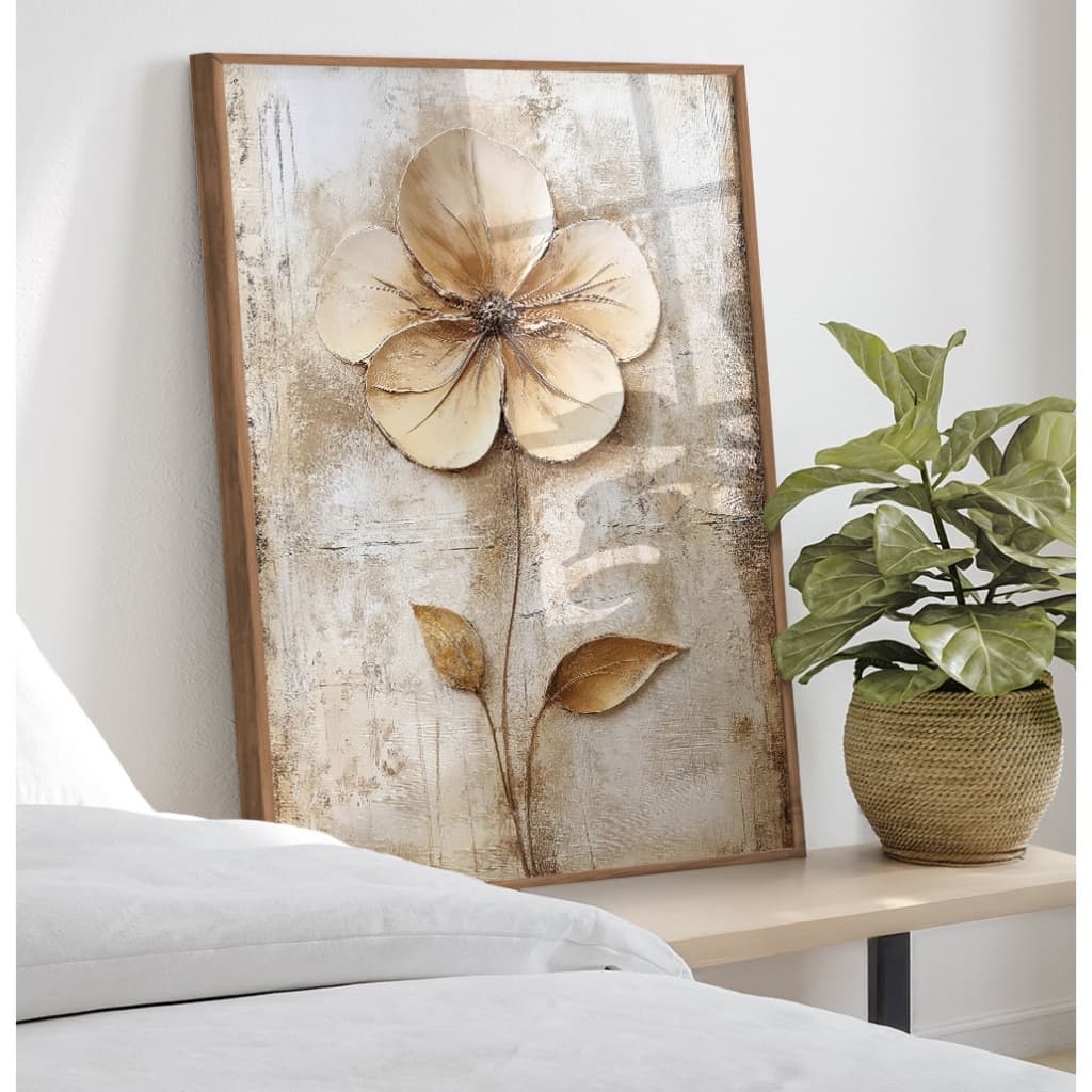 Quadro De Sala Decorativo Com Moldura E Vidro Quadro De Flores Quadro Vintage Abstrato Rústico Arte