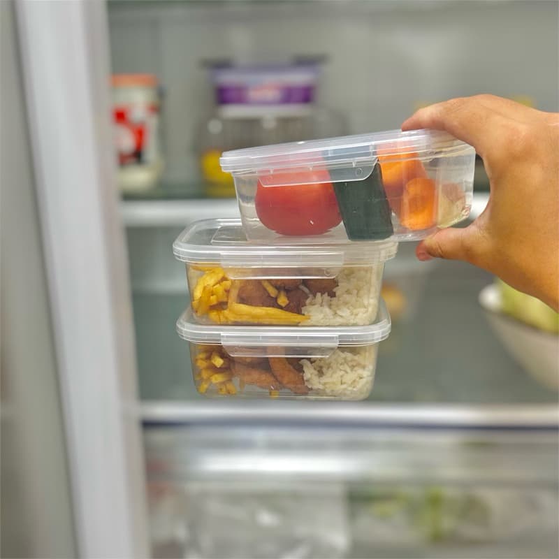 Kit com 6 marmitas fitness 800ml travas laterais organizador alimentos pote reutilizavel BPA FREE
