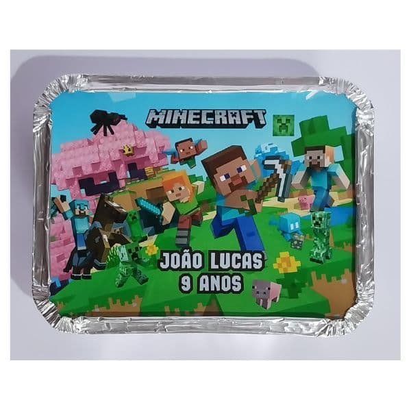 50 Marmitinha de Alumínio personalizadas Minecraft - Bolo, Guloseimas, Lembrancinhas Personalizadas