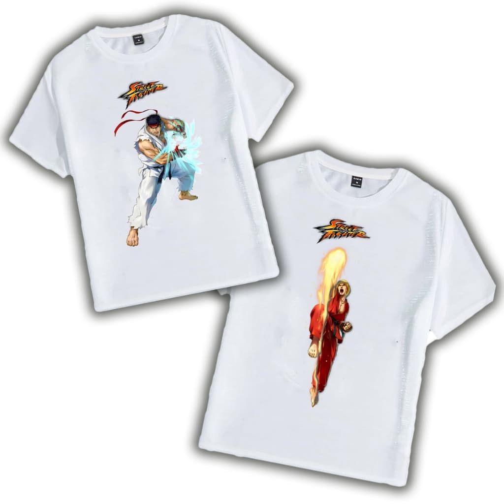 Ryu e Ken street fighter camiseta infantil 2 ao 12 Blanka Zangief