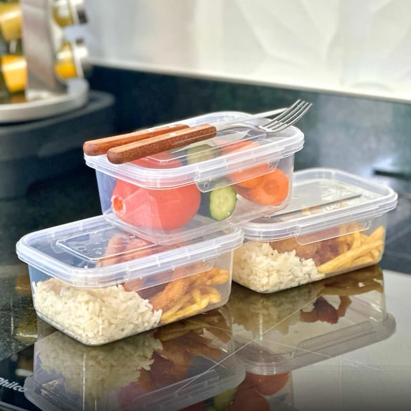 Kit 10 marmitas 800ml com duas travas herméticas organizador de congelador pote livre de BPA