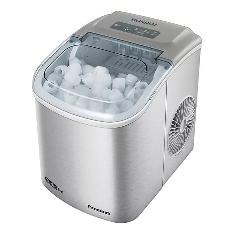 Máquina De Gelo Turbo Ice Premium Mondial Mg-12-gi Cinza 220V