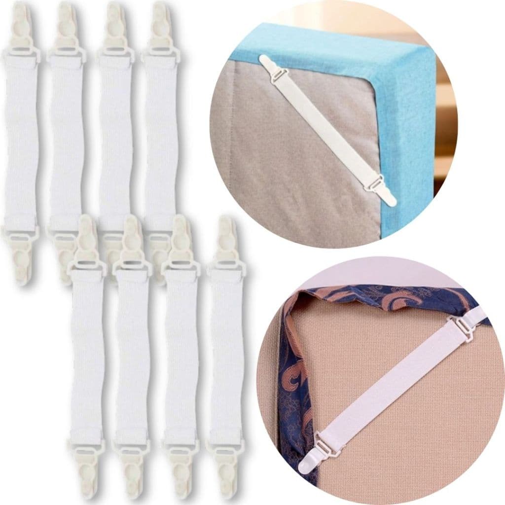 Kit 8 prendedores de lençol no colchão cama presilhas elásticos para prender fixar travar