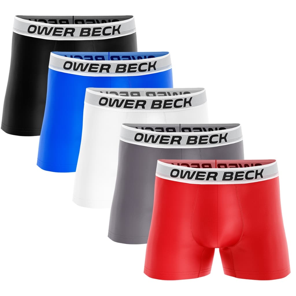 Kit 5 Cuecas Box Adulto Boxer  Microfibra Lisas Com Forro