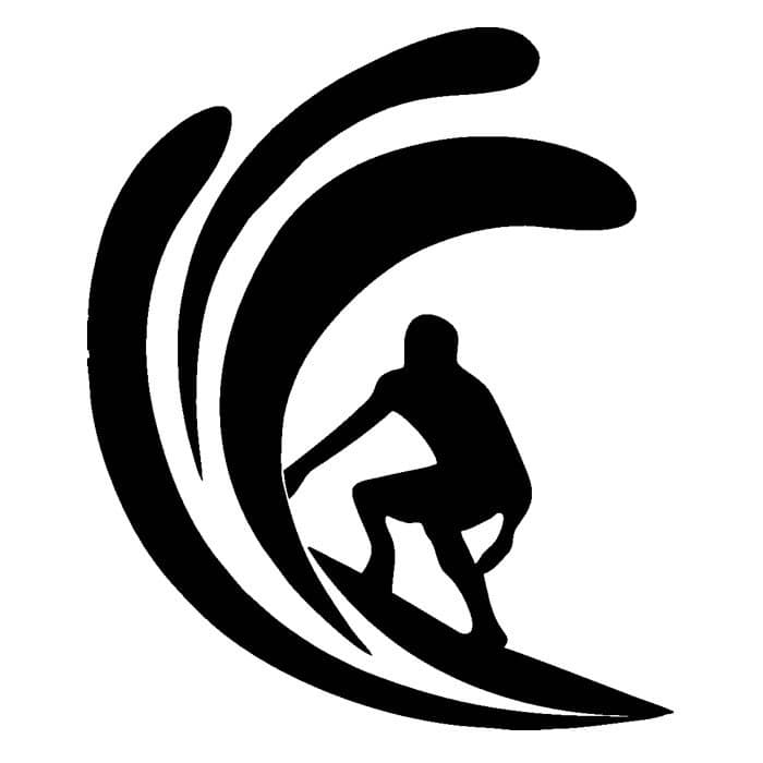 Adesivo decorativo carro e moto Surf surfista onda prancha praia