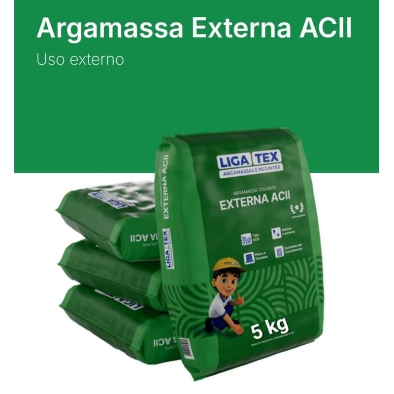 Argamassa AC2 Embalagem 5kg uso interno e externo cerâmica comum