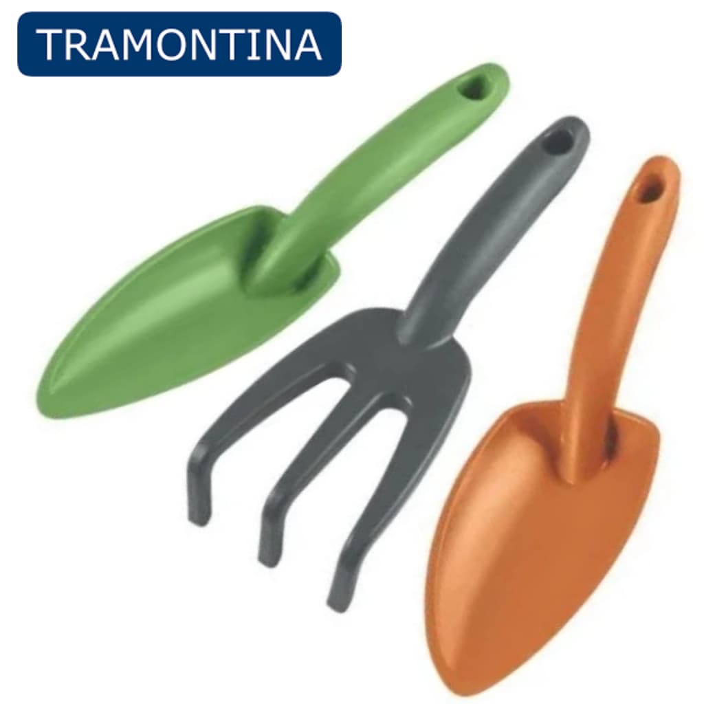 Kit  para Jardinagem  3 Peças Tramontina Colorido Plástico Resistente Ferrramenta