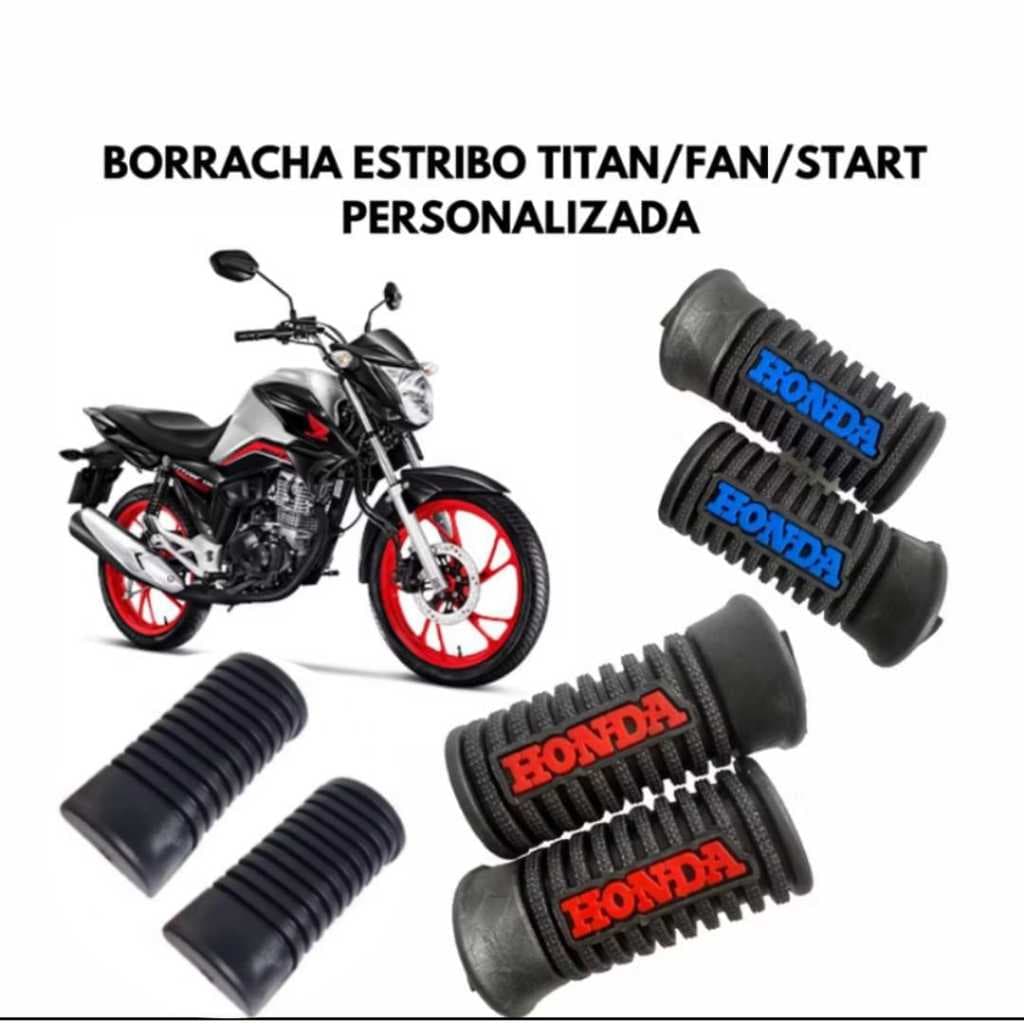 Par Borracha Estribo Pedaleira Cg 125 Fan 125 Titan 125 e 150 Personalizada honda