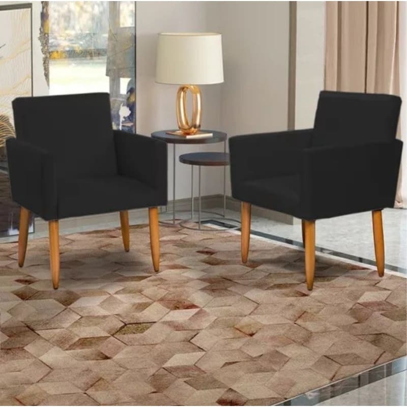 Kit 2 Poltronas Decorativa Nina Pé Palito Reforçada/Várias Cores Disponíveis.