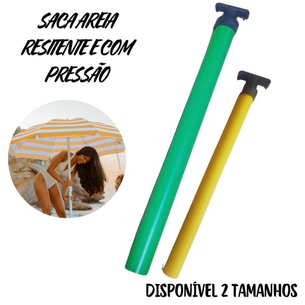 Furador de Areia para Guarda Sol Maré c/Presão Saca Areia Guarda Sol Praia Pressão - 2 TAMANHOS
