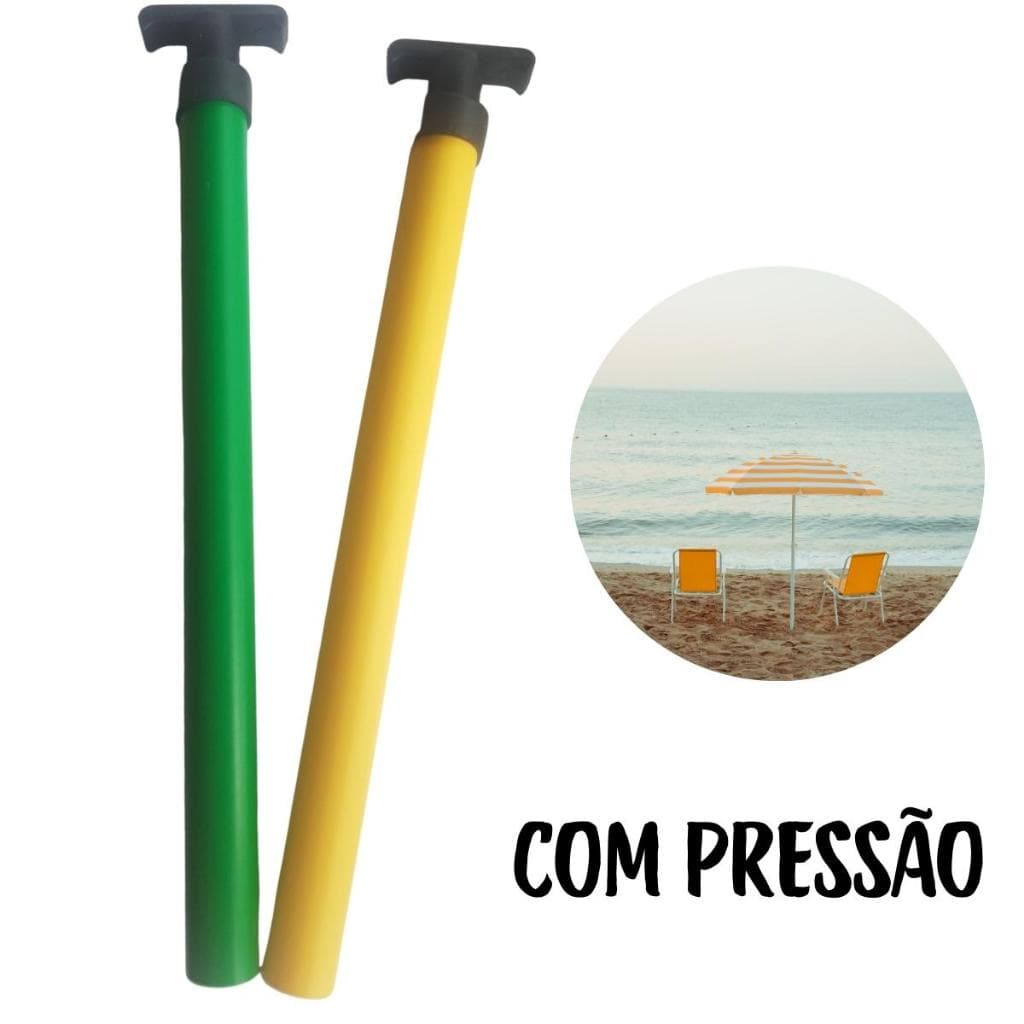 Furador de Areia Maré para Guarda Sol c/Presão Saca Areia Guarda Sol de Praia Pressão
