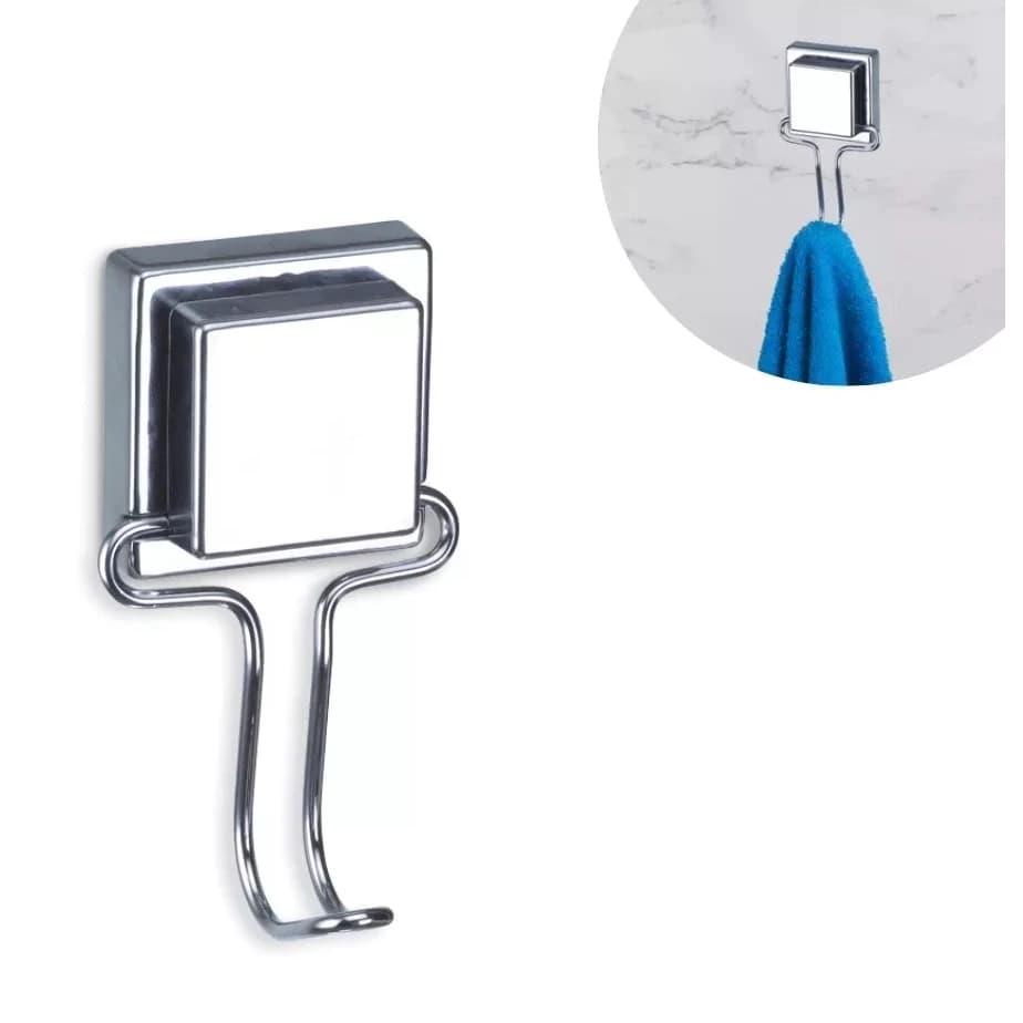 Toalheiro Suporte Para Toalha de Rosto com Ventosa Resistente Cromado Banheiro - Arthi